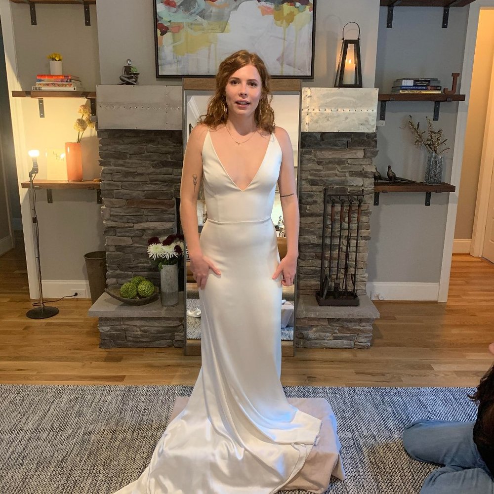 Alexandra Greco Prisma Satin Wedding Gown/New
